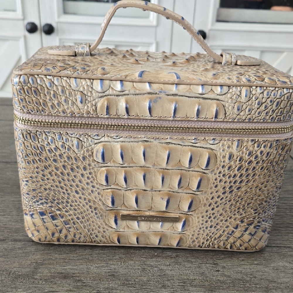 Brahmin Beige Crocodile Embossed Case